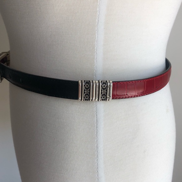 Brighton Reversible Black Leather Belt Size Medium - Picture 3 of 8